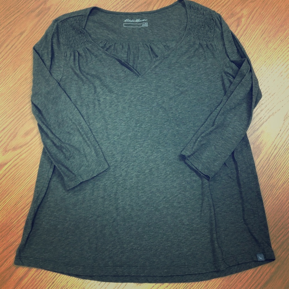 3/4 length sleeve Army Green Eddie Bauer Shirt, XL